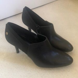 Calvin Klein black heel booties, size 8